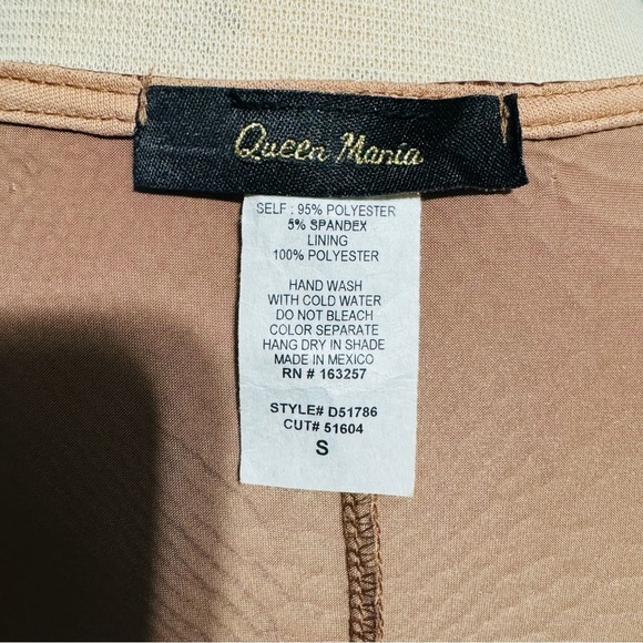 Queen Maria Women Brown Sleeveless Sweetheart Neck Zippered Night Out Dress Sz S - Picture 15 of 15